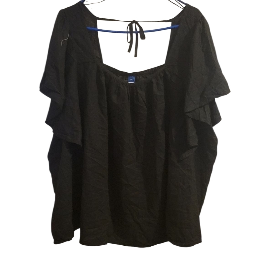 Old Navy Black Ruffle Sleeve Blouse